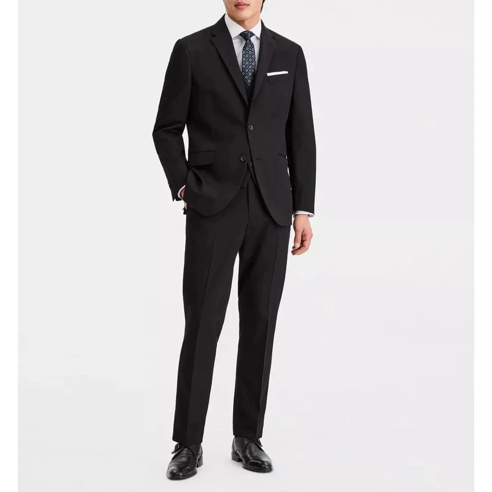 Kenneth Cole Men's Slim Fit 2-pc Suit Black Stretch Jacket 44R Pants 37W 33L